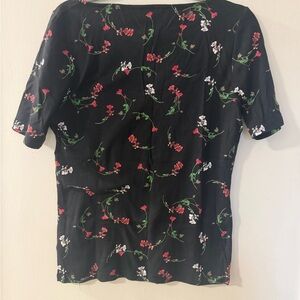 Ralph Lauren Black Floral Short Sleeve Blouse
